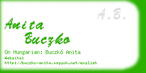 anita buczko business card